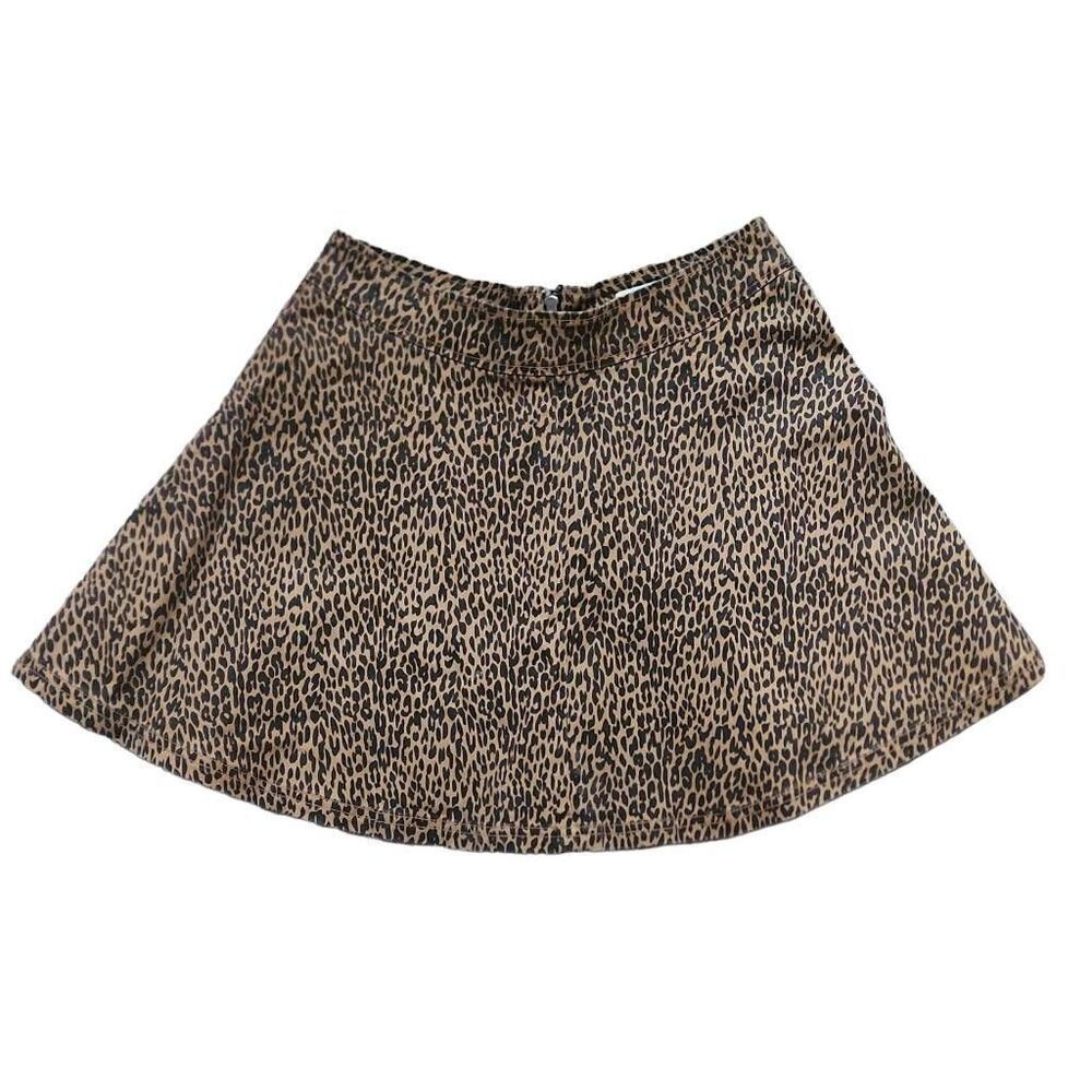 Gypsy Warrior Women's Size Large Brown Black Peggy Wash Leopard Circle Skirt